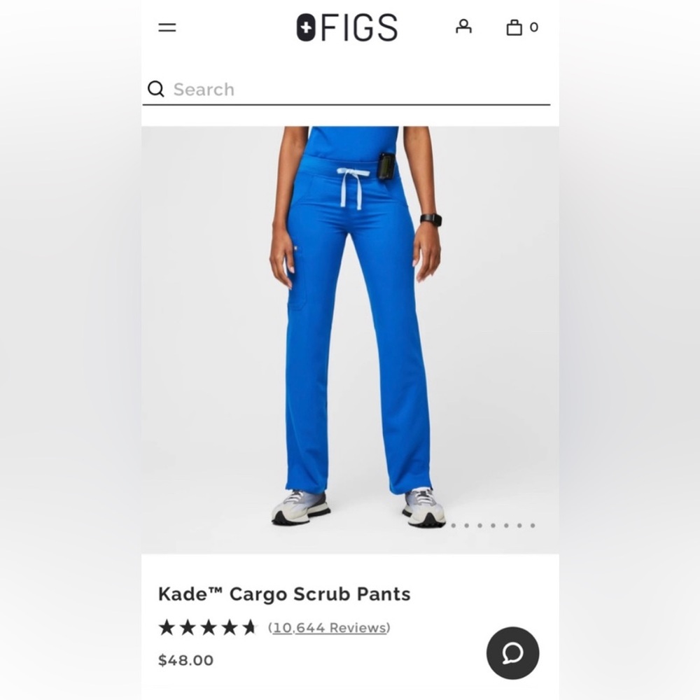 Figs Kade Cargo Pant Size XS/P - Deep Royal blue